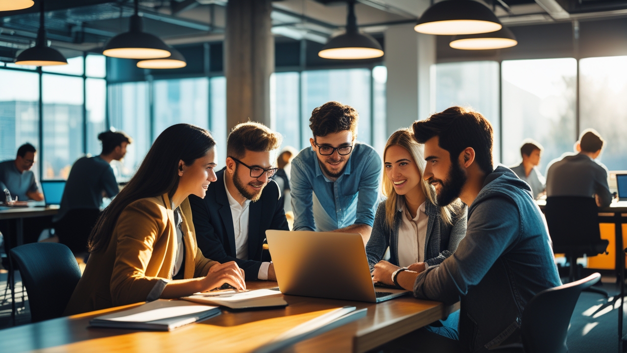 {"prompt":"Morning natural light illuminates a diverse team of young entrepreneurs collaborating around a laptop in a modern co-working space, focused and energized.","negative_prompt":"cartoon, illustration, render, 3d, cgi, artificial, digital art, painting, drawing, low resolution, blurry, unrealistic, staged, fake, overly bright"}